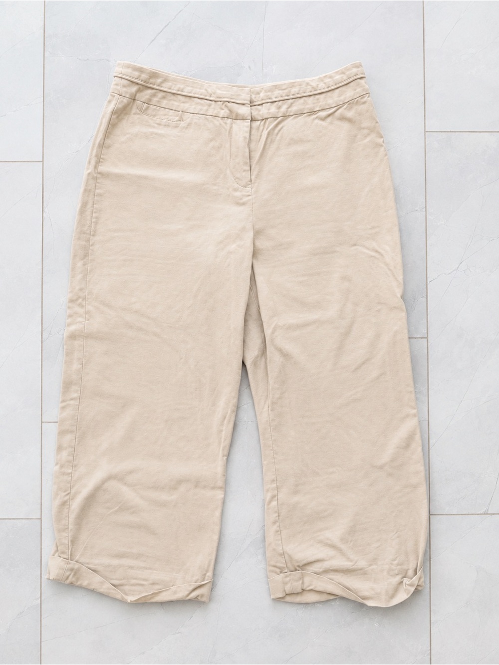 Poet 09 by Sigrid Olsen Women’s Beige Cropped Capri Pants – Size 10 - Picture 2 of 6